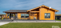 Одноэтажный дом с террасой в скандинавском стиле по проекту Веллингтон - фото 2 на сайте Holz House